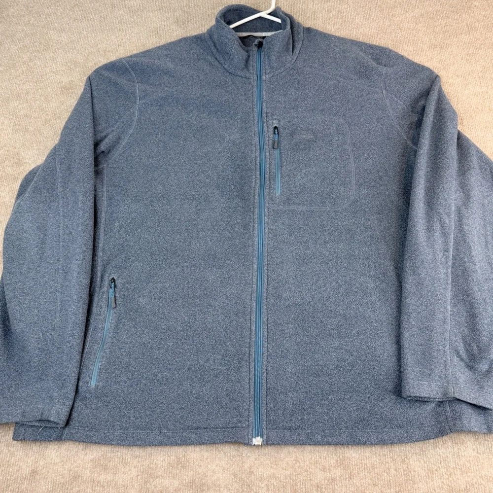 LL‎ Bean Mens Fleece Jacket XXXL REG Grey Full Zip Outdoor Casual Layer